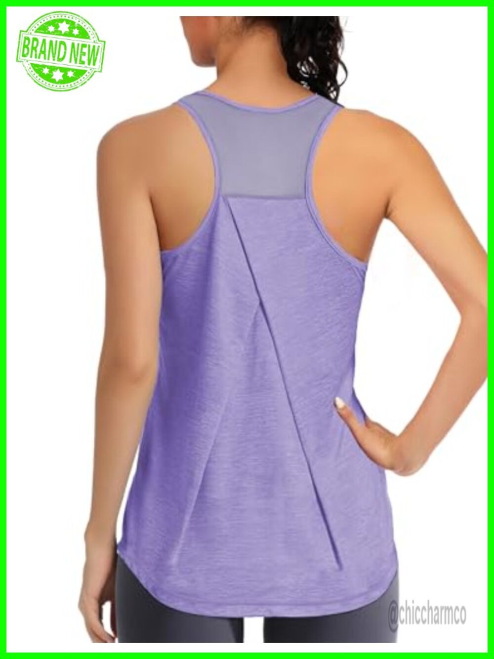 Women's Racerback Workout Tank Top Mesh Back Yoga Running Gym Athletic